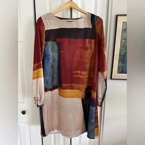Artsy dress, abstract print, size S.